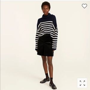 J Crew Pleated Skirt in Velvet